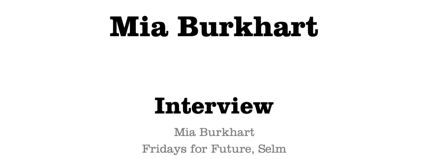  Mia Burkhart Interview Mia Burkhart Fridays for Future, Selm