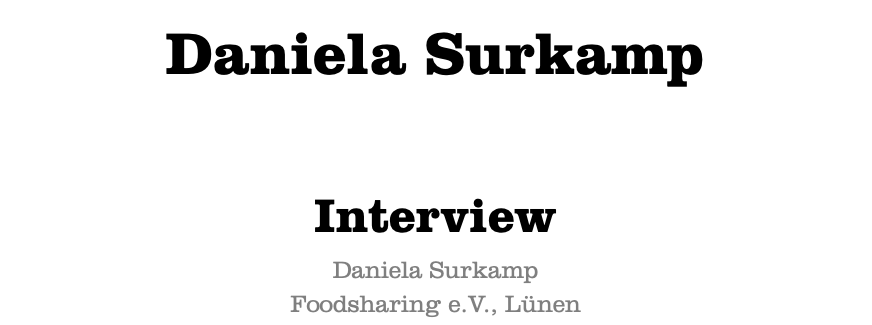  Daniela Surkamp Interview Daniela Surkamp Foodsharing e.V., Lünen